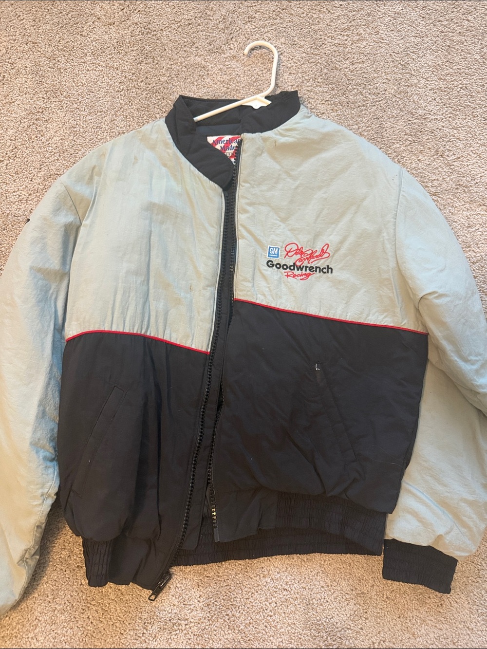 Men's Two-Tone Black and Light Gray Bomber Jacket